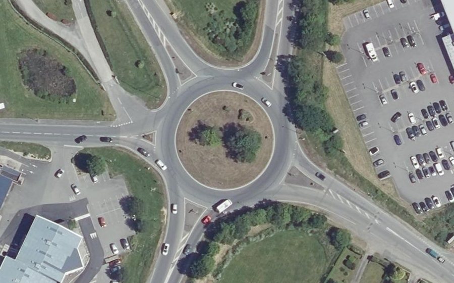 Vue aérienne du Giratoire de Kerganed