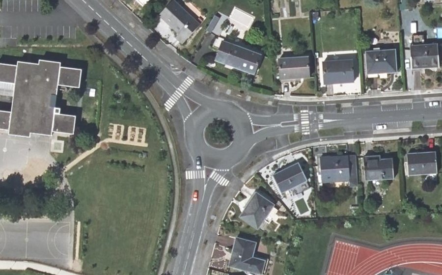 Vue aérienne du Rond-Point Madame de Sévigné