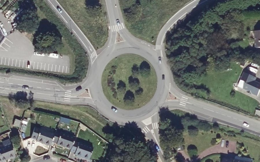 Vue aérienne du Rond-Point de Kervenal