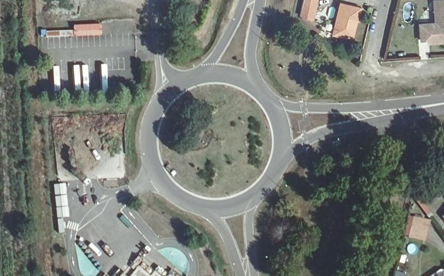 Vue aérienne du Rond-Point de la Grande Lande