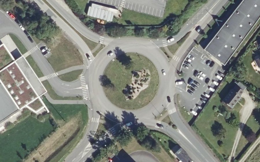 Vue aérienne du Rond-Point de Bréhuel