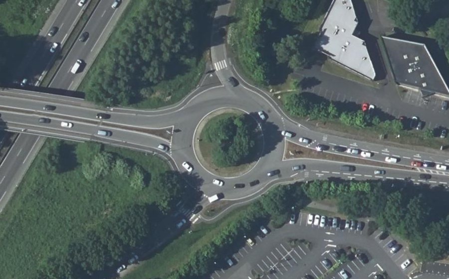 Vue aérienne du Rond-Point de la Porte de Vertou Est