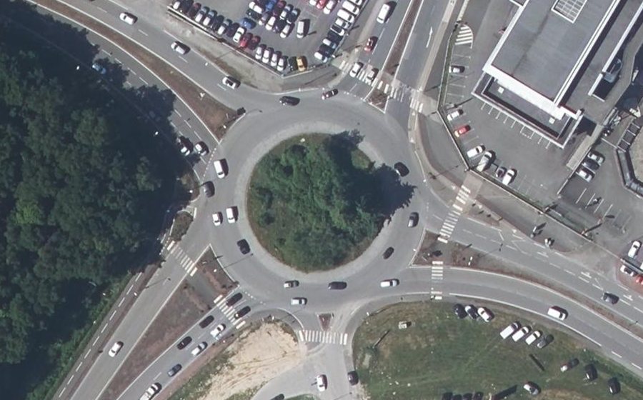 Vue aérienne du Rond-Point du Croisy