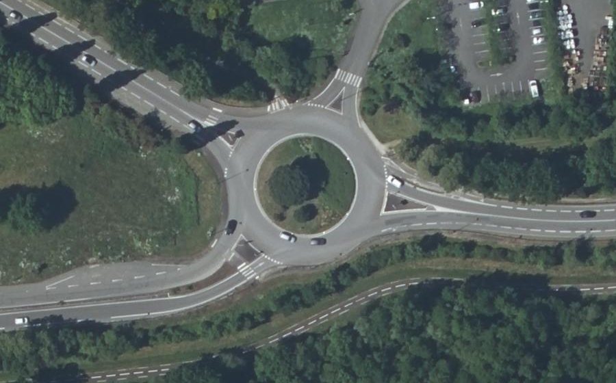Vue aérienne du Rond-Point du Bougon
