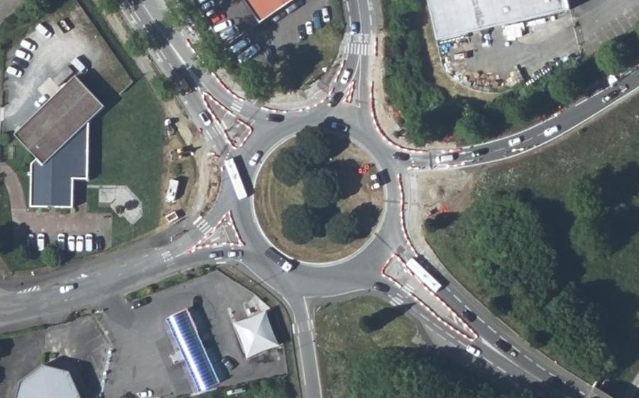Vue aérienne du Rond-Point de la Bouvre