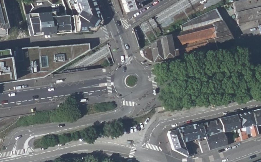 Vue aérienne du Rond-point de la Louisiane
