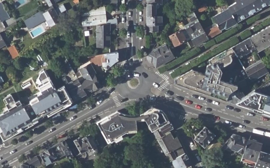 Vue aérienne du Rond-Point des Frères de Goncourt