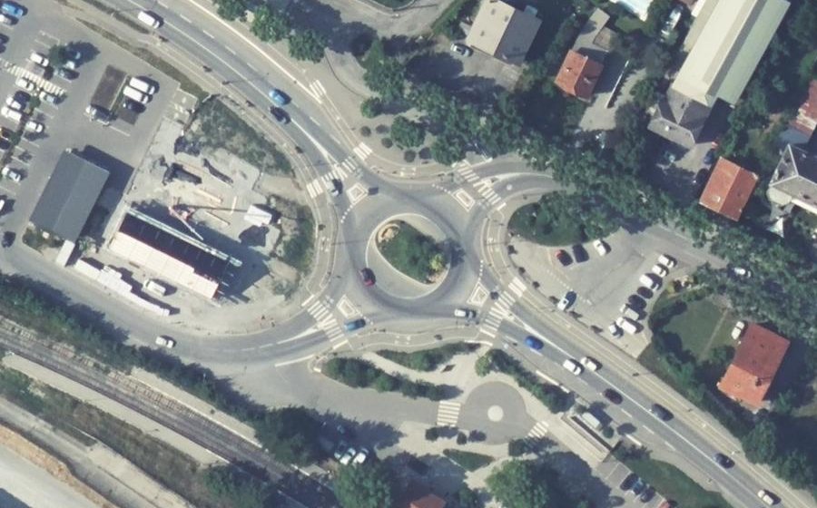 Vue aérienne du Giratoire de la Gare