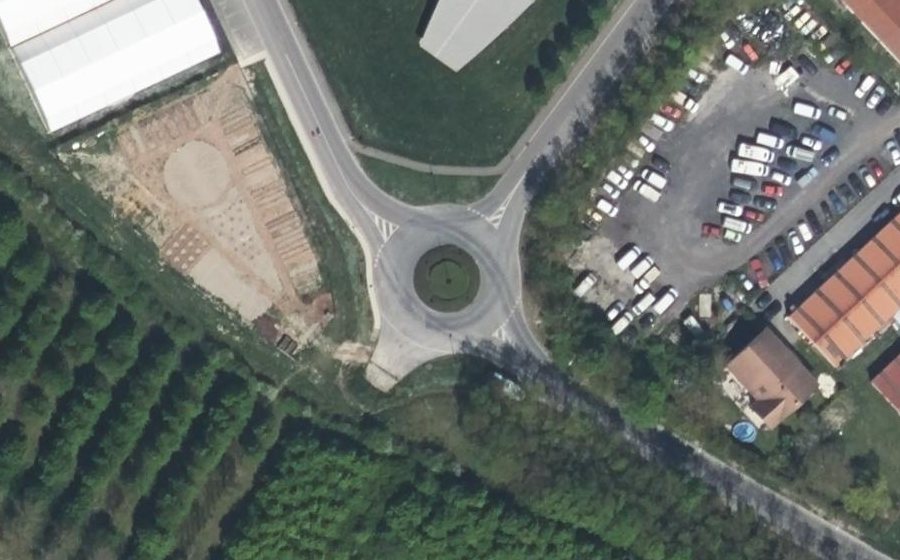 Vue aérienne du Rond-Point Raymond Mathieu
