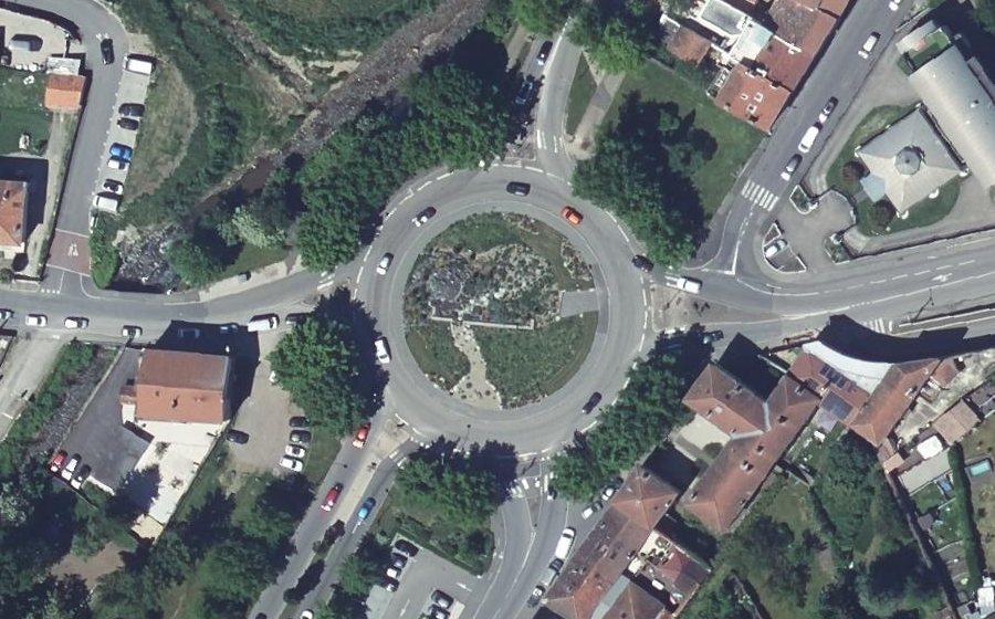 Vue aérienne du Rond-Point du Maréchal de Lattre de Tassigny