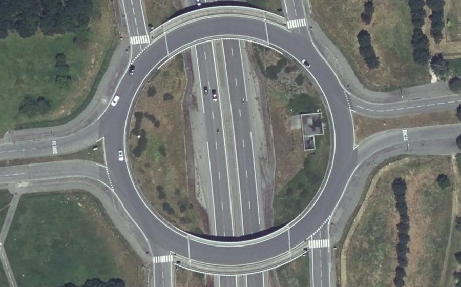 Vue aérienne du Rond-Point d'Aéroconstellation