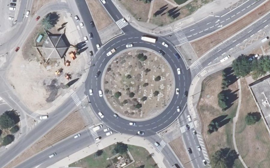 Vue aérienne du Rond-Point Francfort sur l'Oder