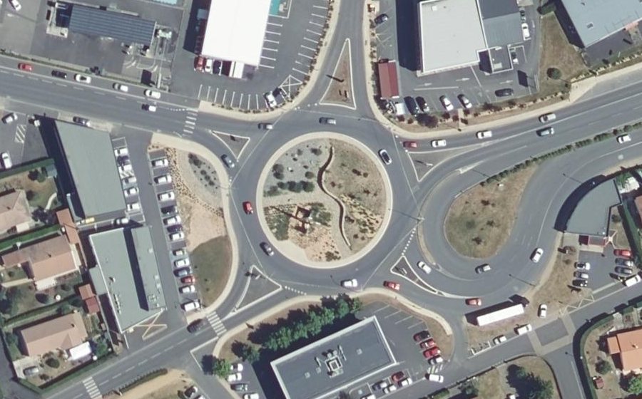 Vue aérienne du Rond-Point Colonel Henri Rol-Tanguy