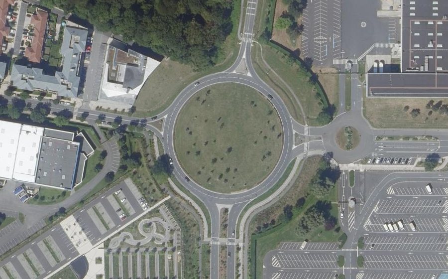 Vue aérienne du Rond Point d'Isigny