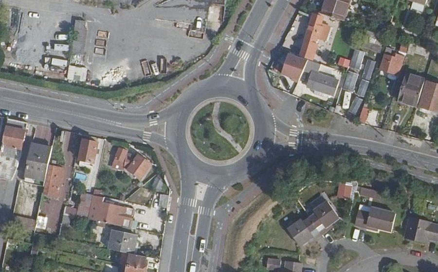 Vue aérienne du Rond-Point de la Madeleine