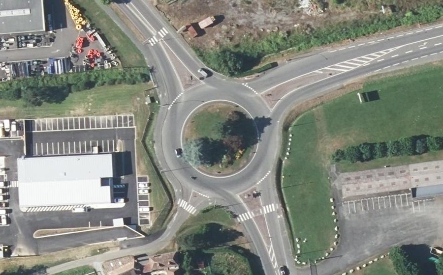 Vue aérienne du Rond-Point du Portugal