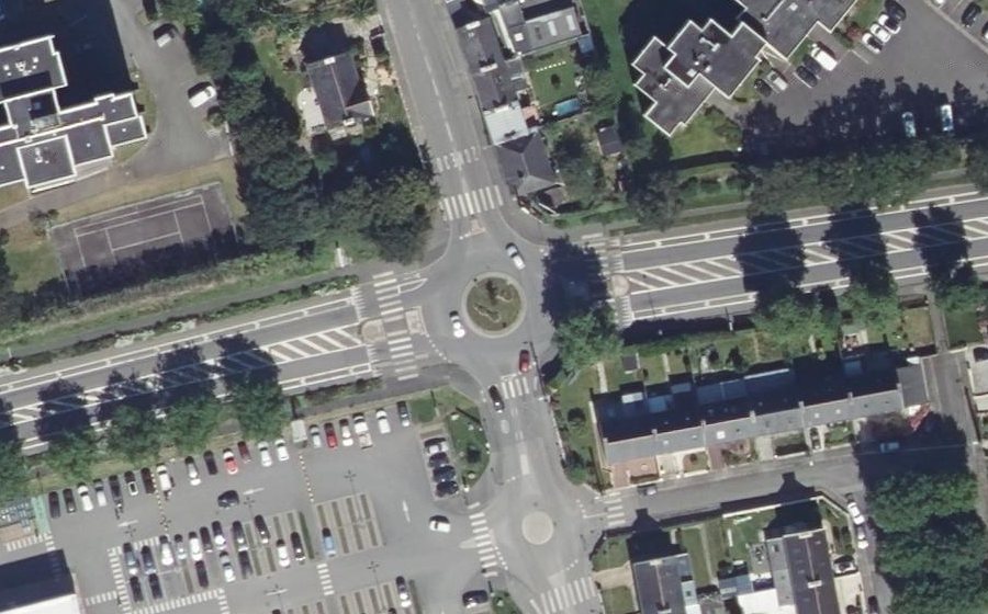 Vue aérienne du Rond-Point de la Roumanie