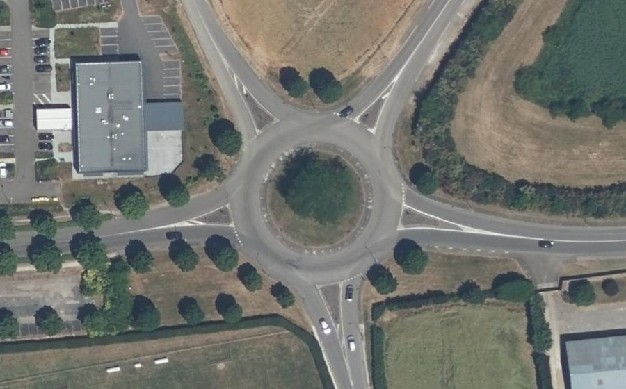 Vue aérienne du Rond-Point des Droits de l'Homme