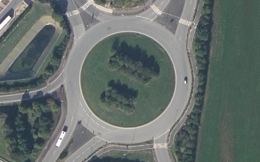 Vue aérienne du Rond-Point du Château des Marais
