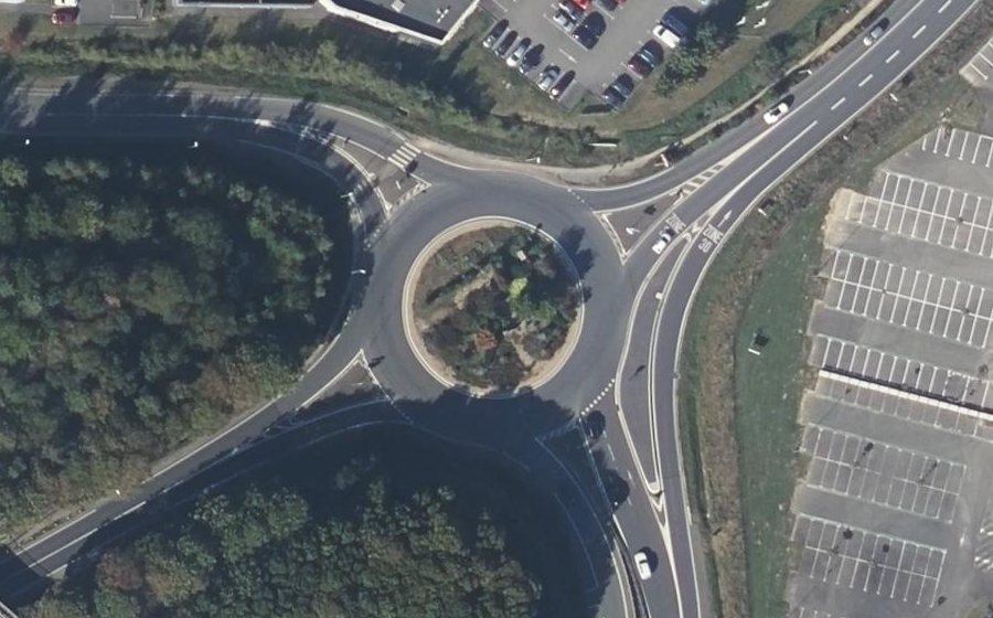 Vue aérienne du Rond-Point Albert Delamarre