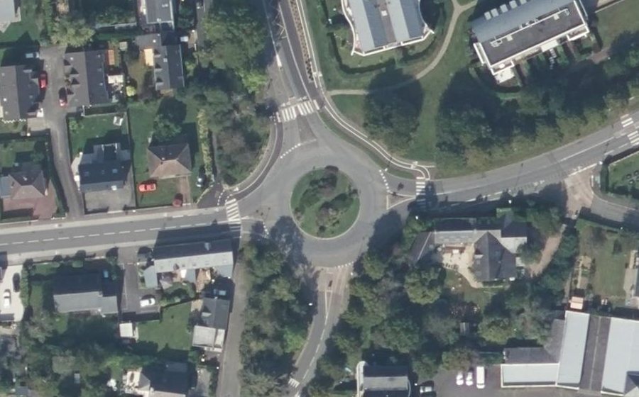Vue aérienne du Rond-Point de la Bobinais