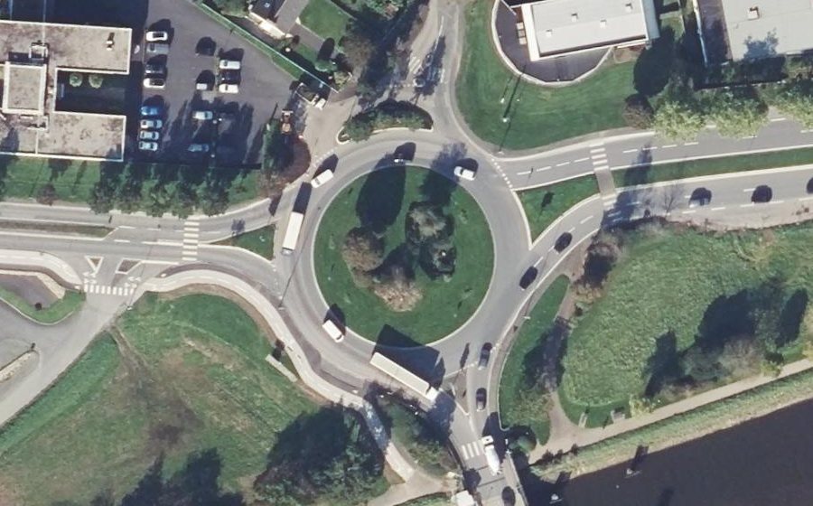 Vue aérienne du Rond-Point de l'Hermitage