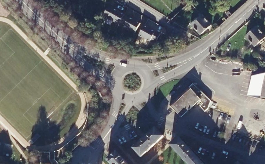 Vue aérienne du Rond-Point du Voas Glaz