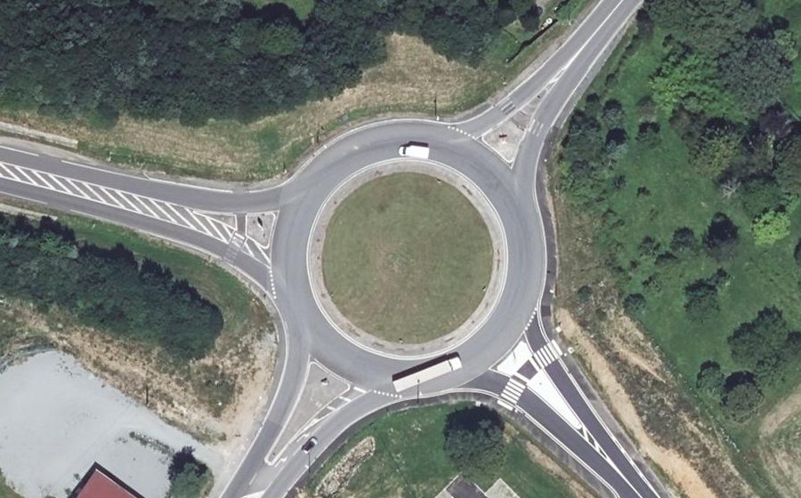 Vue aérienne du Rond-Point de La Pouge