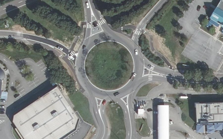 Vue aérienne du Rond-Point Simone de Beauvoir