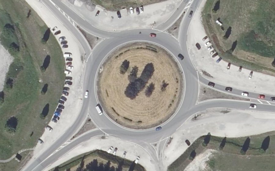 Vue aérienne du Rond-Point de la Croix de Pierre