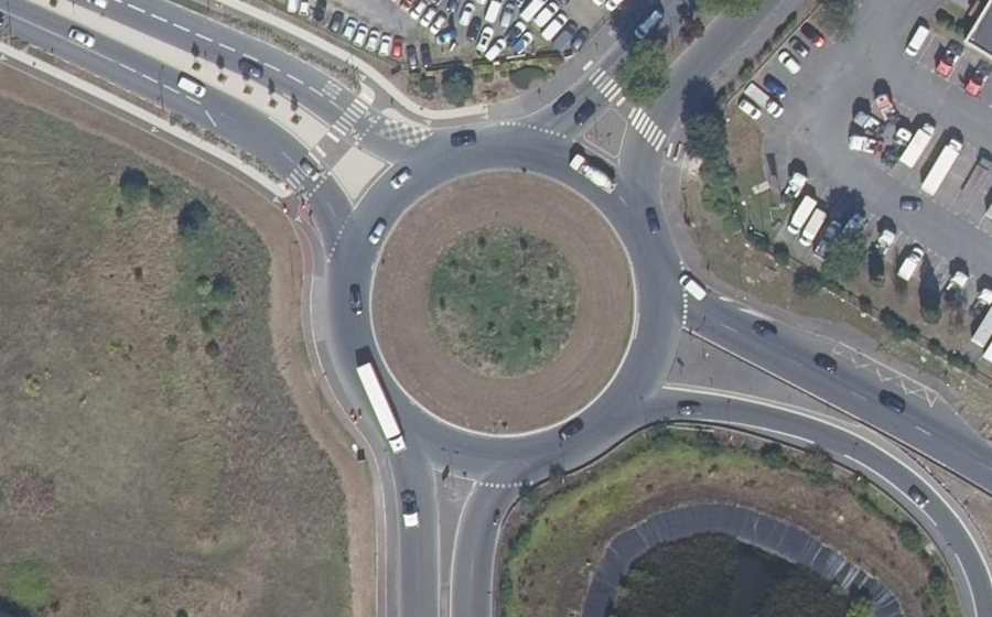 Vue aérienne du Rond-Point de la Paix