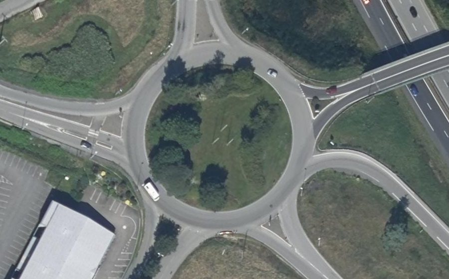 Vue aérienne du Rond-Point de Saint-Léonard