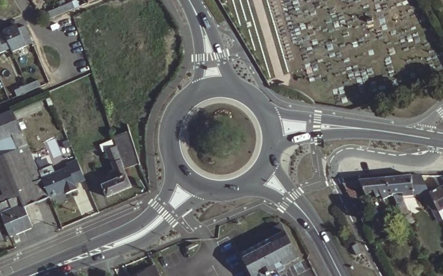 Vue aérienne du Giratoire des Médaillés Militaires