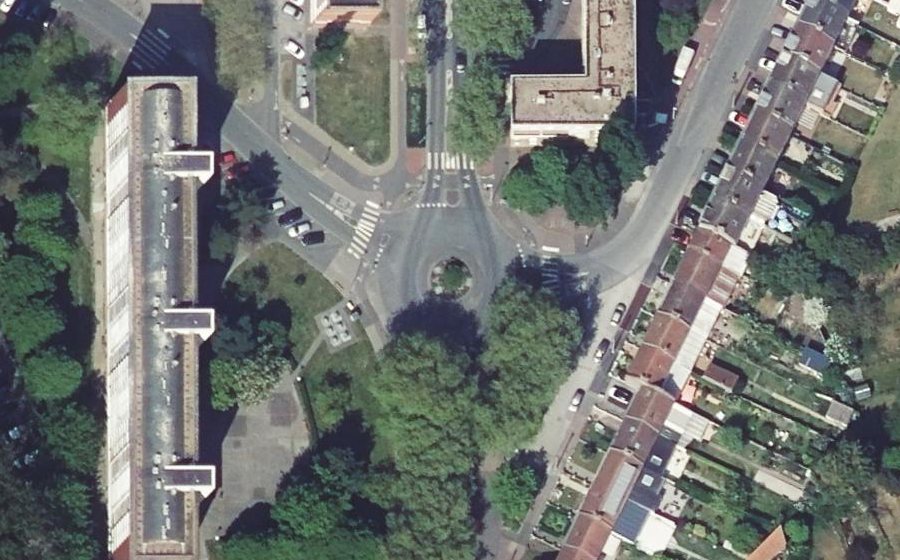 Vue aérienne du Rond-Point des Glacis