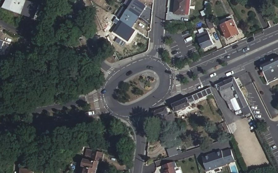 Vue aérienne du Rond-Point des Quatres Bornes