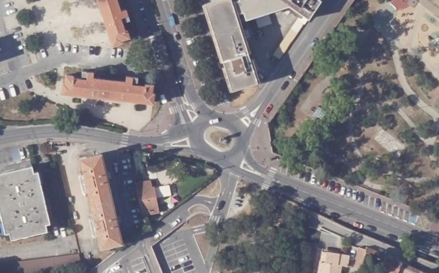 Vue aérienne du Rond-Point Henry Dunant