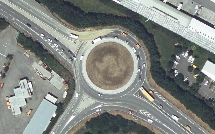 Vue aérienne du Rond-Point Léon Lajaunie