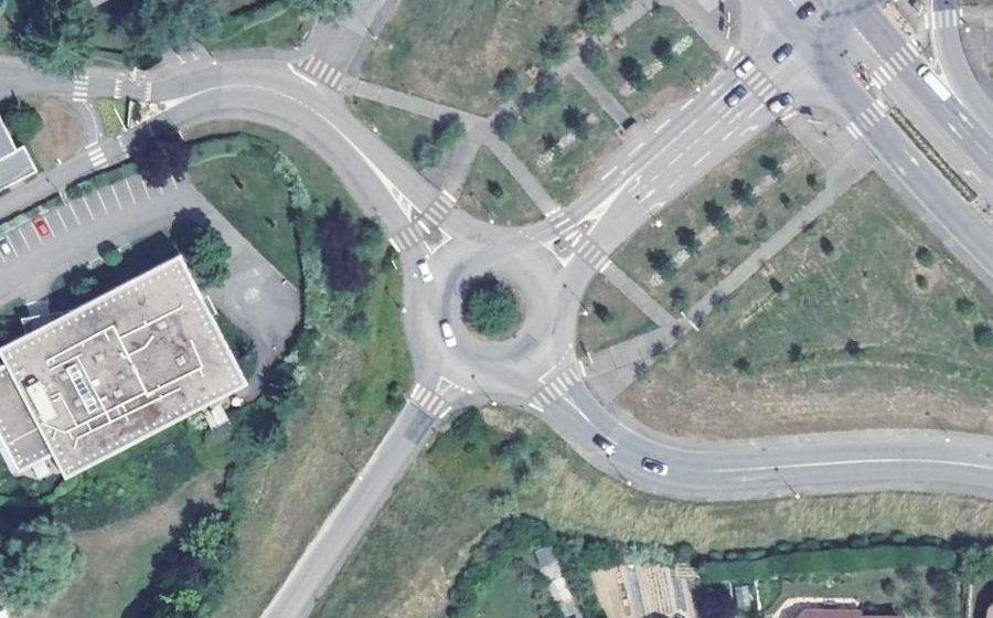 Vue aérienne du Rond-Point Marie Marvingt