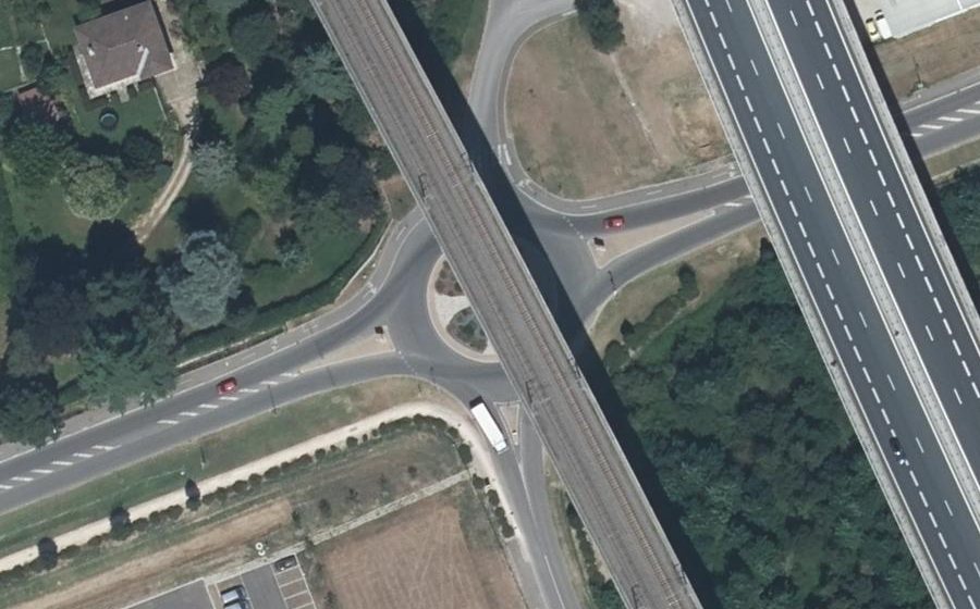 Vue aérienne du Rond-Point de la Miandière