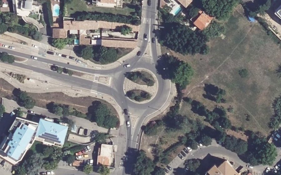 Vue aérienne du Rond-Point Paul-Henri Pol Simon