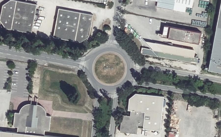 Vue aérienne du Rond-point Jean-Claude Bezin