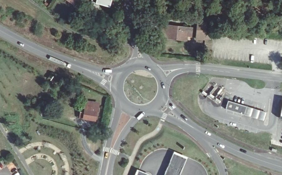 Vue aérienne du Rond-Point Via Romana