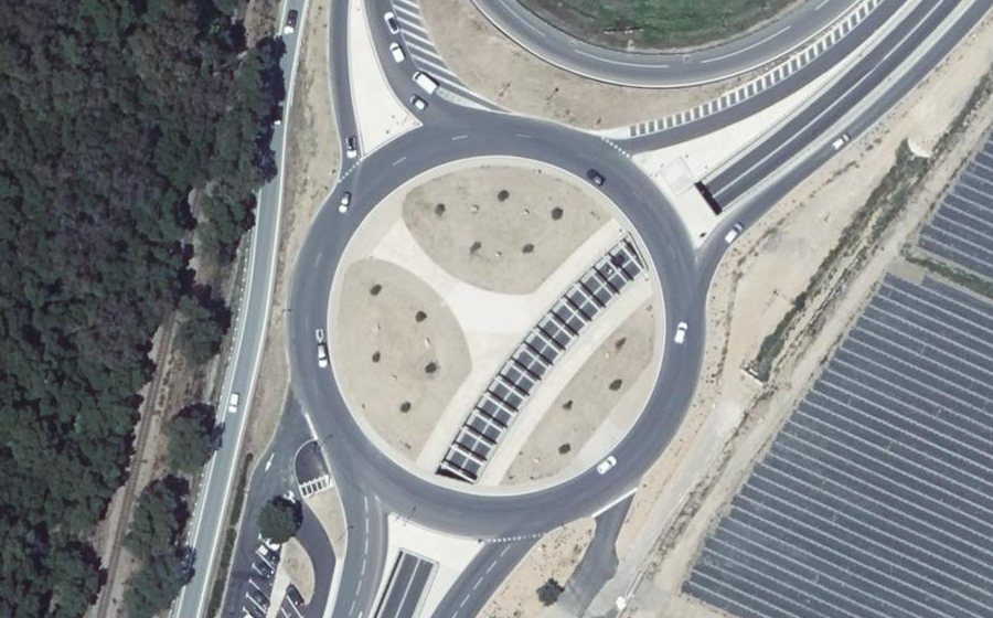 Vue aérienne du Giratoire de la Gravona