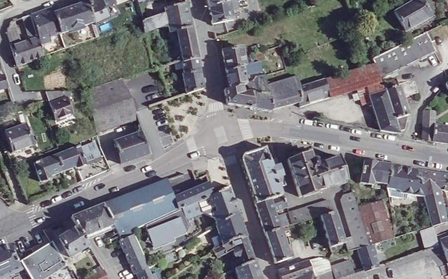 Vue aérienne du Place Arthur-Courtier