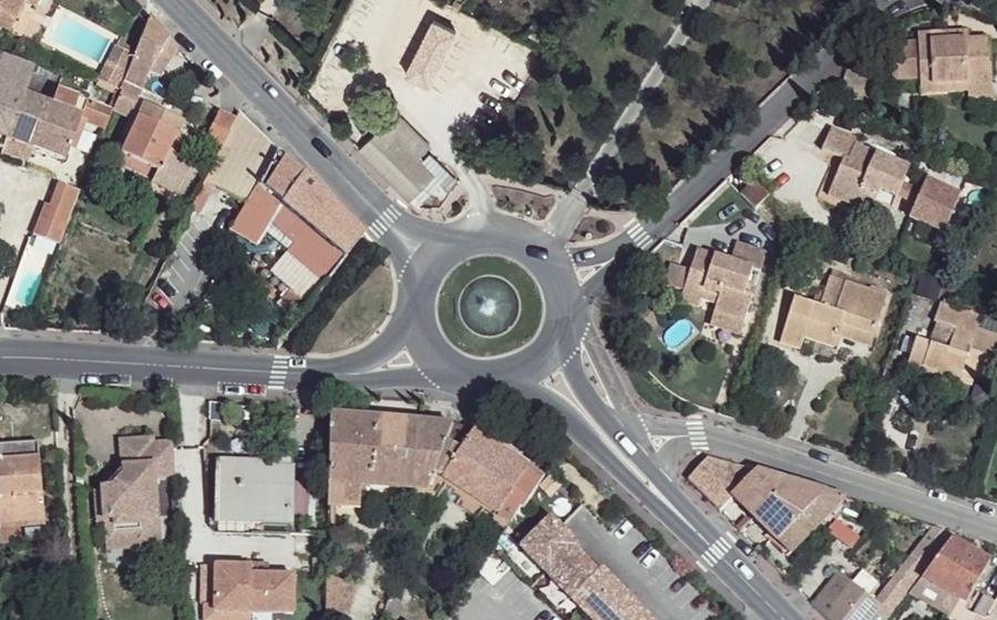 Vue aérienne du Rond-Point de la Fontaine