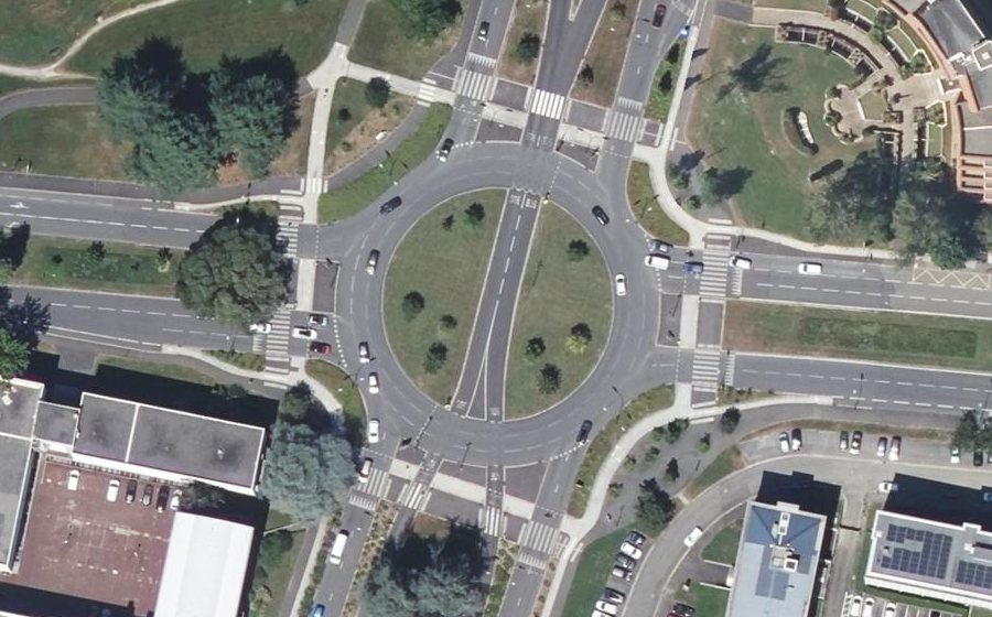 Vue aérienne du Rond-Point de la Commune de Paris