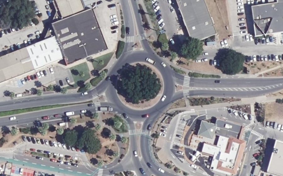 Vue aérienne du Rond-Point des Médaillés Militaires