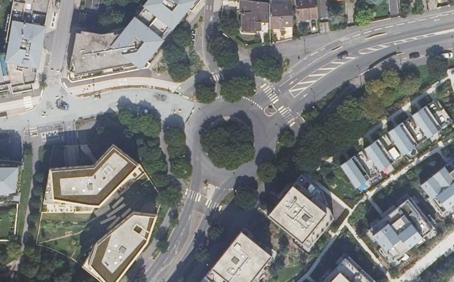 Vue aérienne du Rond-point Georgette Benard