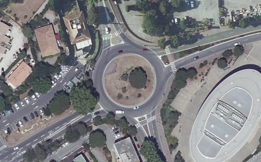 Vue aérienne du Rond-Point de la Miougrano