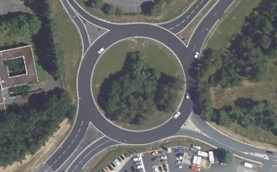 Vue aérienne du Rond-Point Robert Schuman